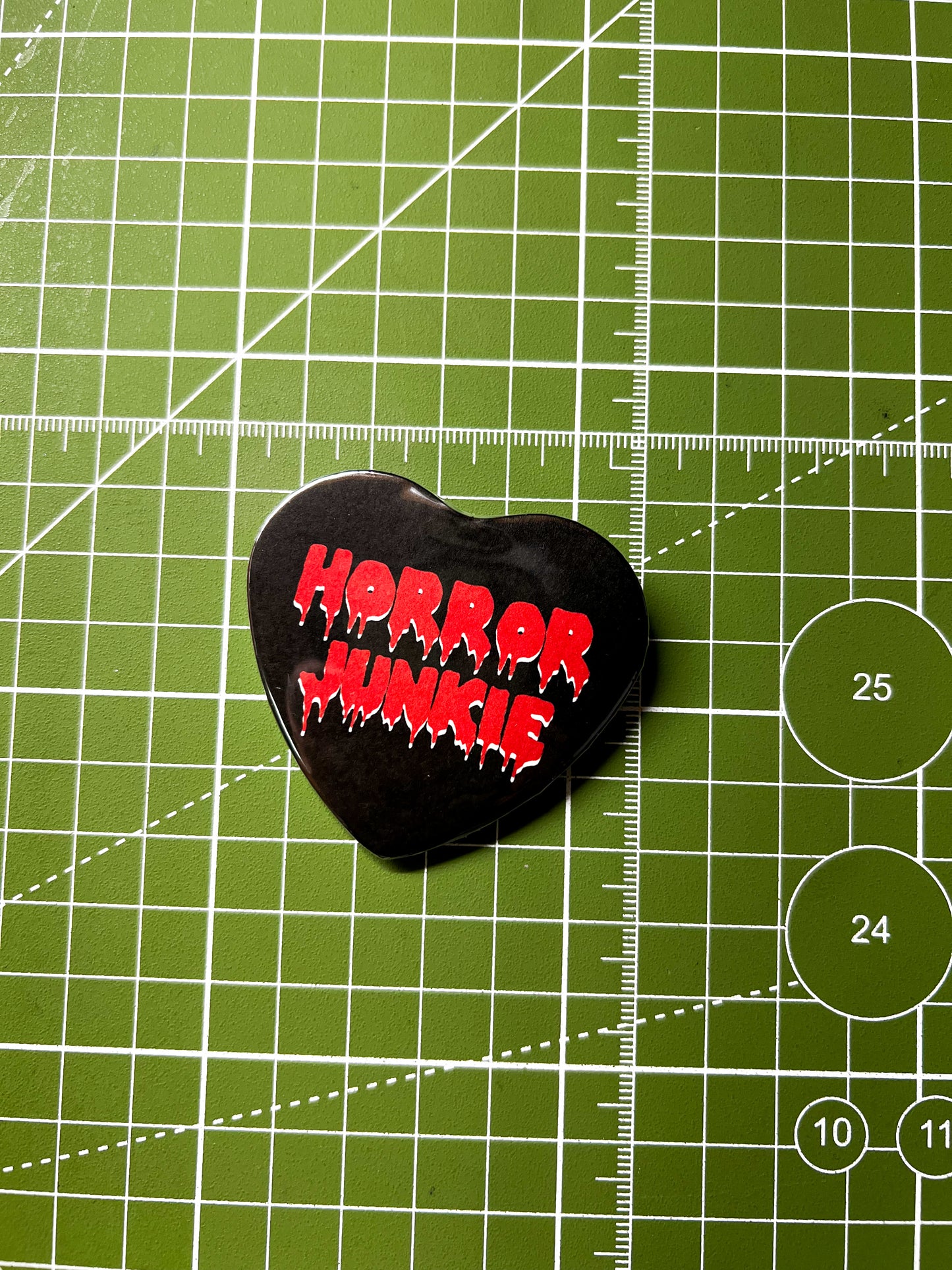 horror junkie pin