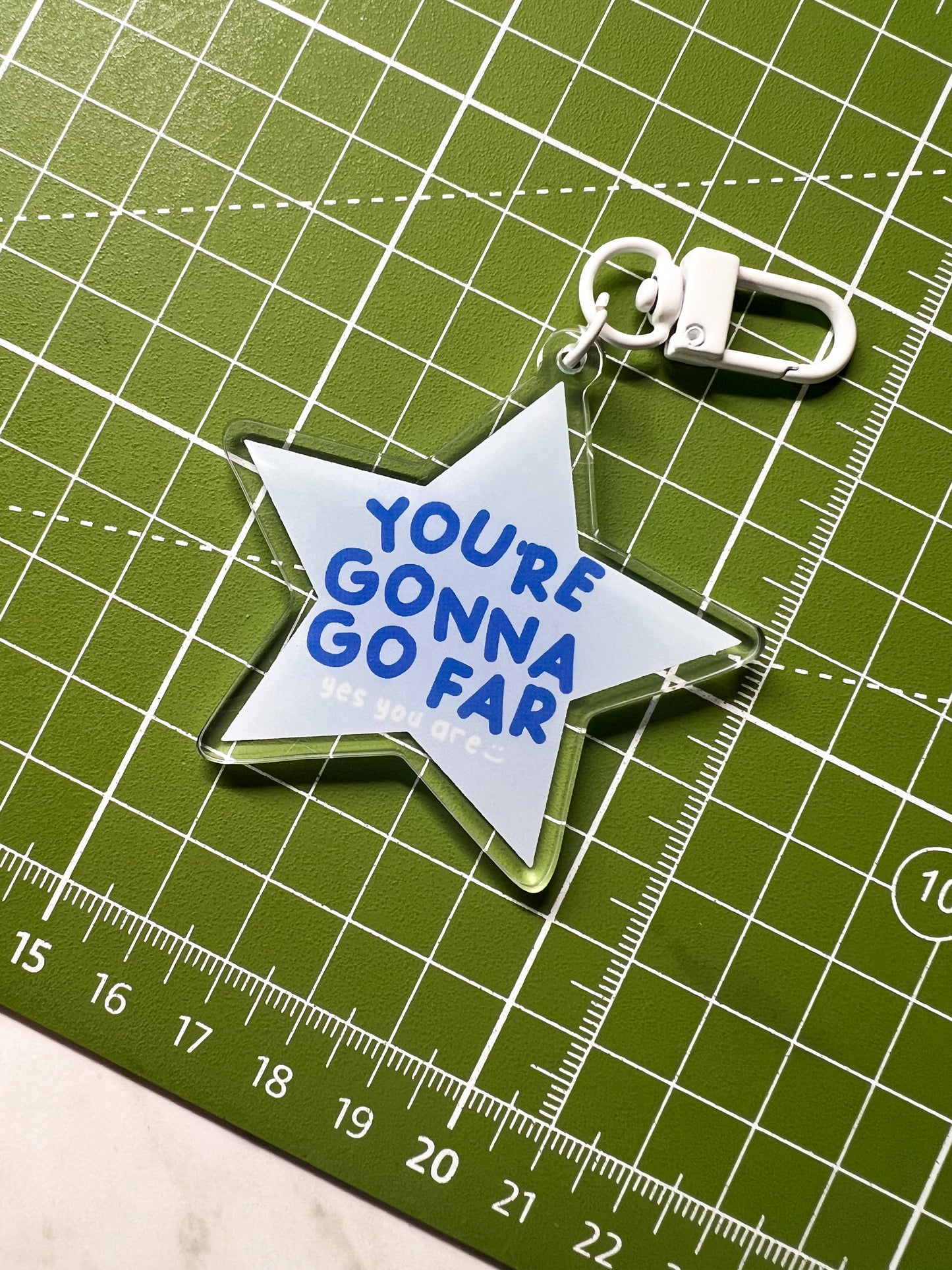 youre gonna go far keychain