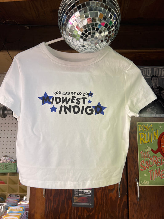 *clearance midwest indigo crop top size M