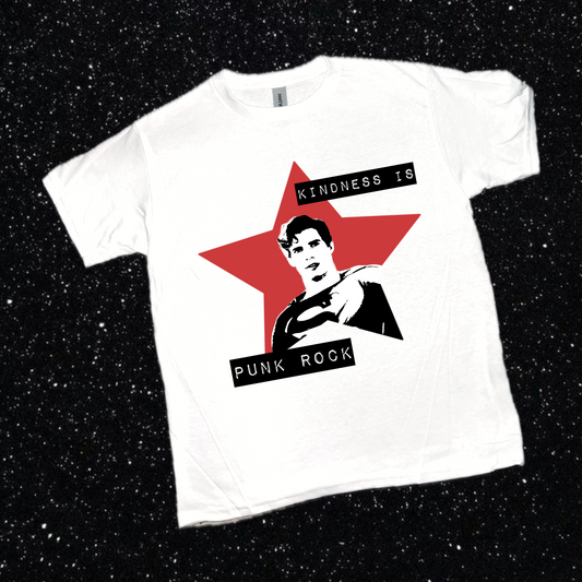 “kindness is punk rock” shirt