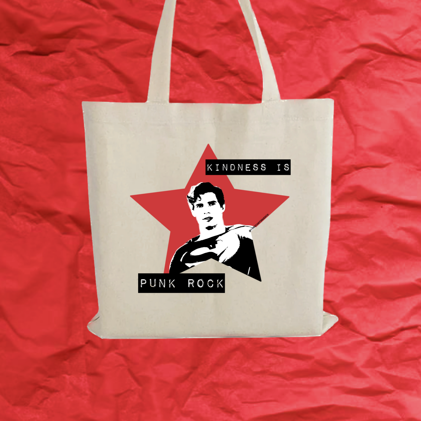 “kindness is punk rock” tote bag