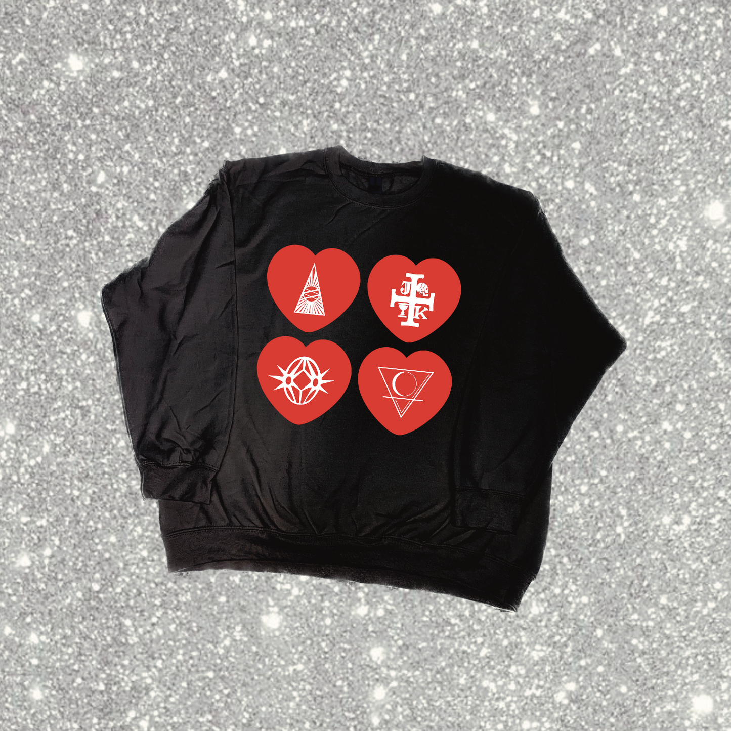 symbol hearts crewneck