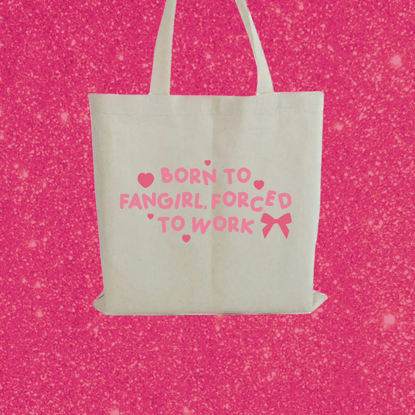 born to fangirl tote bag