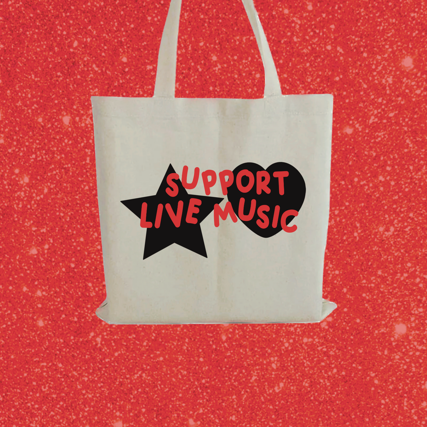 support live music tote bag