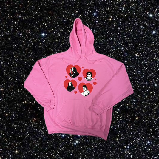 pink greta hearts hoodie